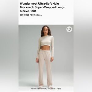 Lululemon Wundermost Ultra-Soft Nulu Mockneck Crop LS shirt Bundle Sz S & M